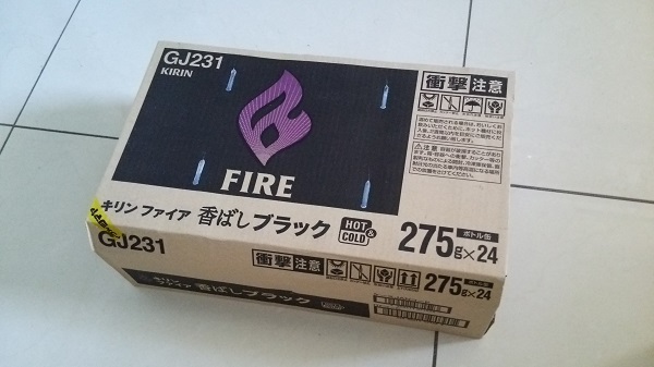 キリンの缶コーヒー Fire 香ばしblackの24本入り箱 あおぶさモーターサイクル