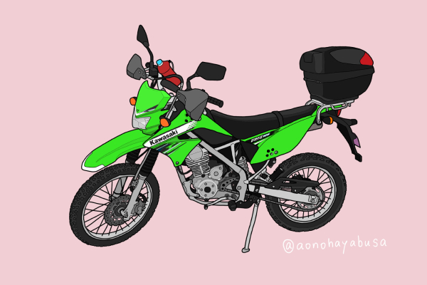 カワサキ オフロードバイク KLX125 原付二種 グリーン リアボックス