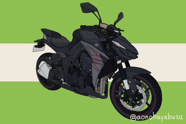 カワサキ バイク ネイキッド Z1000 メタリックフラットスパークブラック×メタリックマットグラファイトグレー