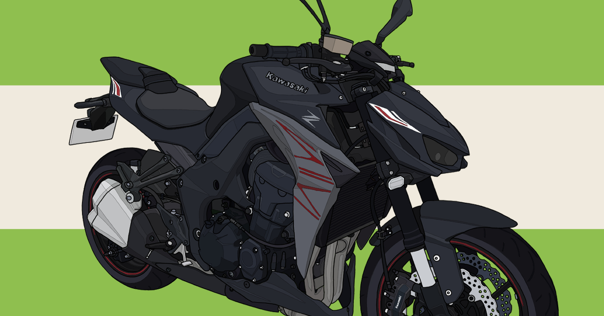 カワサキ バイク ネイキッド Z1000 メタリックフラットスパークブラック×メタリックマットグラファイトグレー